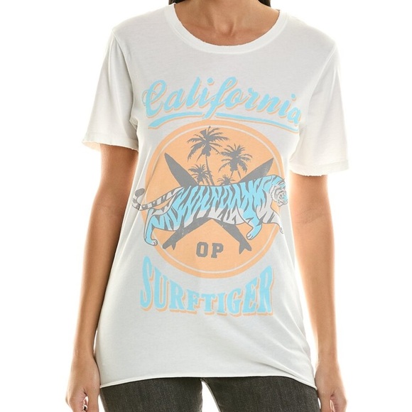 Recycled Karma California Surftiger Boyfriend Tee - Size M - White -NWOT - Picture 9 of 9